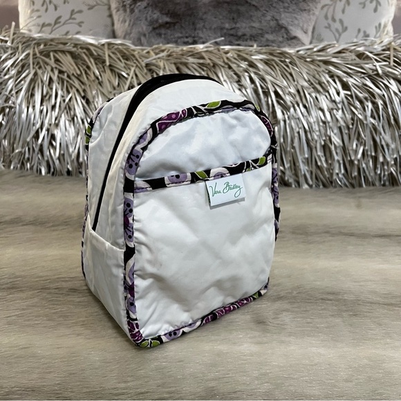 VERA BRADLEY Plum Petals Zipper 2011 Insulated Lunch Bunch Bag Purple Floral Y2K - Picture 11 of 14